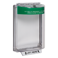 Univ Stopper- green sounder-Emergency label- flush Universal