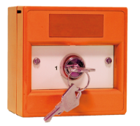 Key Switch C/Point, Orange, 2 Pos, S/Pole, Key Removable