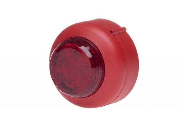 VXB LED Beacon, Red Body, Red Lens, Shallow Base