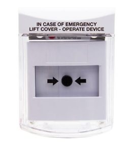 Call Point Stopper- Surface-White Emergency